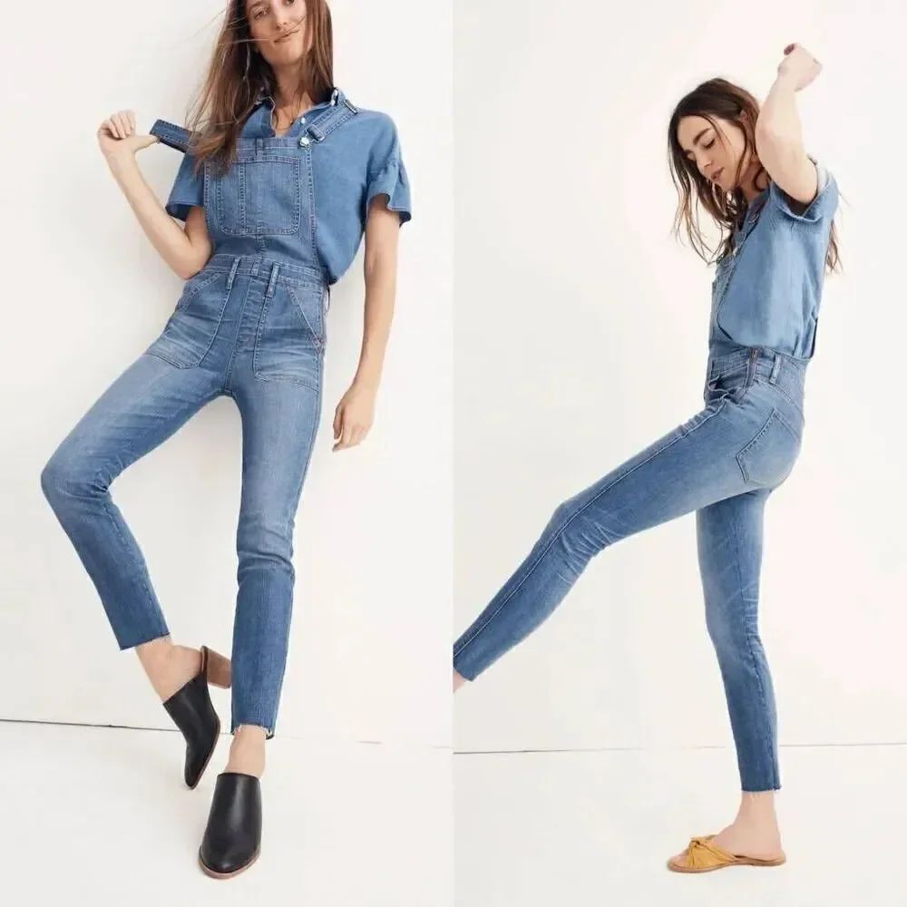 Madewell Skinny Overalls in Kemp Wash S